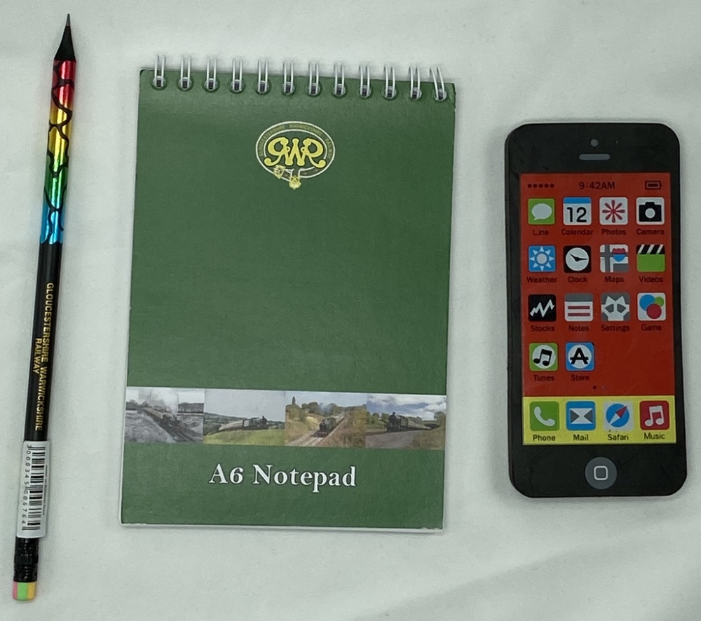 Green Notepad, Pencil and Mobile Phone design Eraser